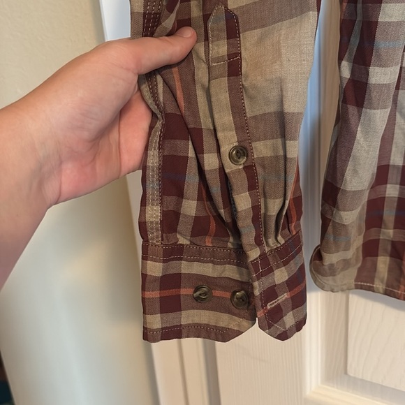 The North Face men’s tan plaid long sleeve button down shirt size medium - Picture 5 of 9